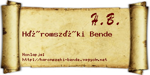 Háromszéki Bende névjegykártya